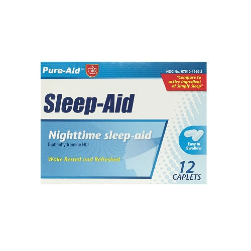 pure- aid sleep- aid 12ct tablets -- 24 per case