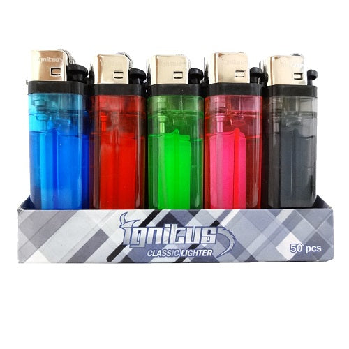 ignitus classic clear lighters asst c -- 50 per box