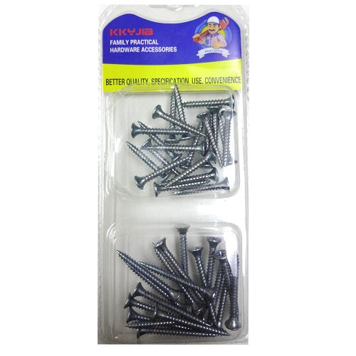 wood screws asst size silver -- 24 per box
