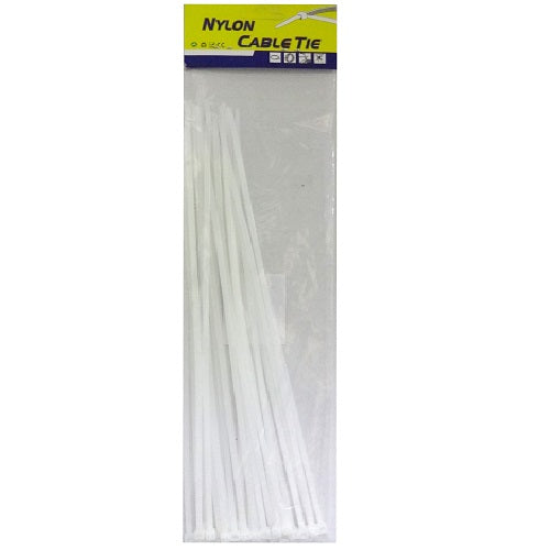 cable ties 30ct white -- 12 per box