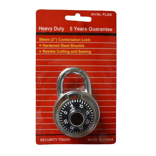 combination padlock 50mm -- 12 per box