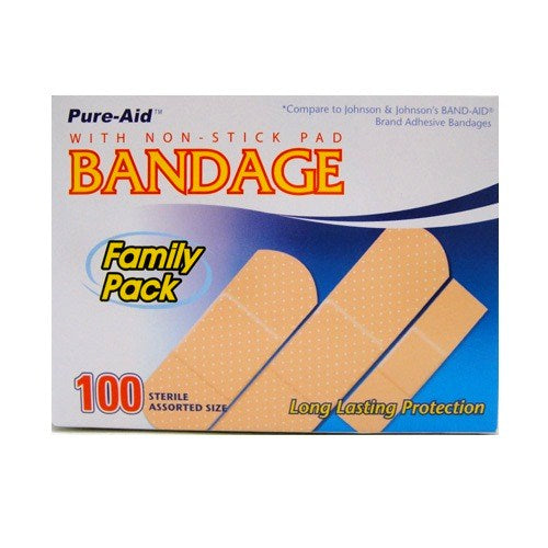 bandages 100ct asst sizes -- 12 per box
