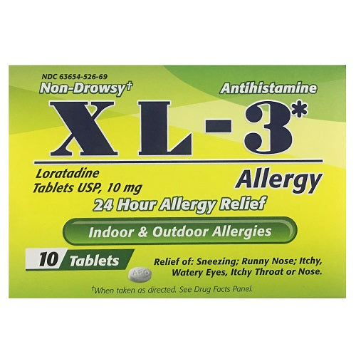 xl-3 allergy tablets 10mg -- 12 per box