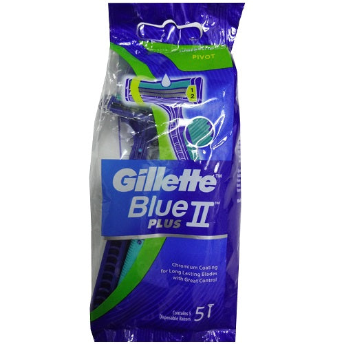 gillette blue ii razor 5pk plus pivot -- 12 per box