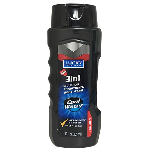 lucky men body wash 12oz cool water -- 12 per case