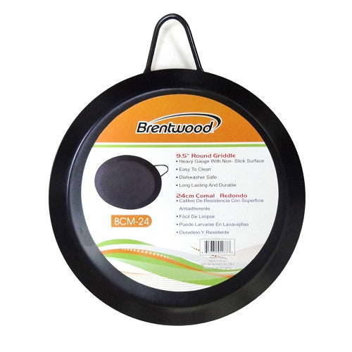 brentwood griddle 9.5in round black -- 12 per case