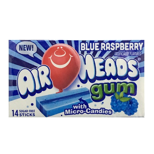 airheads gum 14pc blue raspberry -- 12 per box