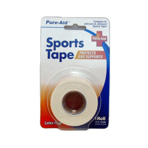 pure- aid sports tape 1 roll 1.5in x 8 y -- 24 per case