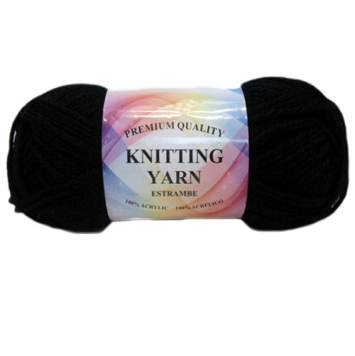 knitting yarn coal black 100 acrylic -- 10 per box