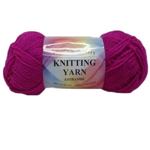 knitting yarn fuchsia 100 acrylic -- 10 per box