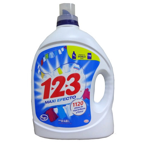 1-2-3 liq detergent 4.65 ltrs h.e maxi e -- 4 per case