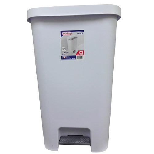 sterilite wastebasket 11.9 gl wht step on -- 4 per case