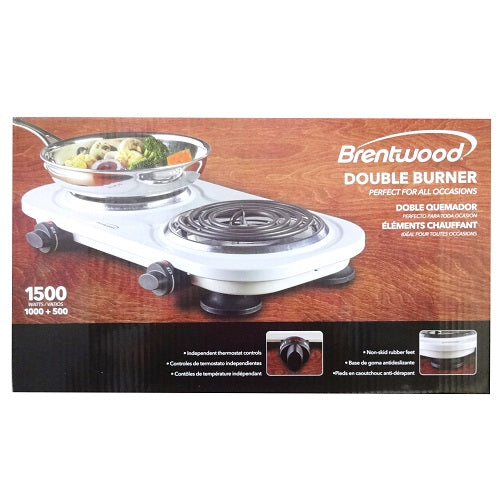 brentwood double burner 1500 watts -- 4 per case