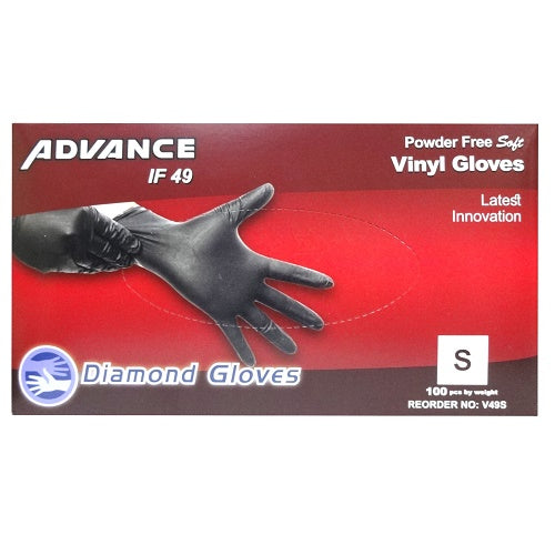 gloves vinyl black smll 100ct powder fre -- 10 per case