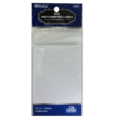 labels multi- purpose 128pc white -- 24 per box
