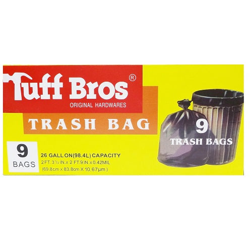 t.b trash bags 26gl 9ct black -- 24 per case