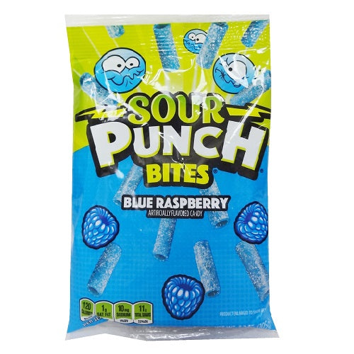 sour punch bites blue rasberry 3.7oz -- 12 per case