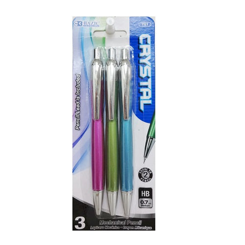 pencils mechanical 3pk 0.7mm w- lead -- 24 per box