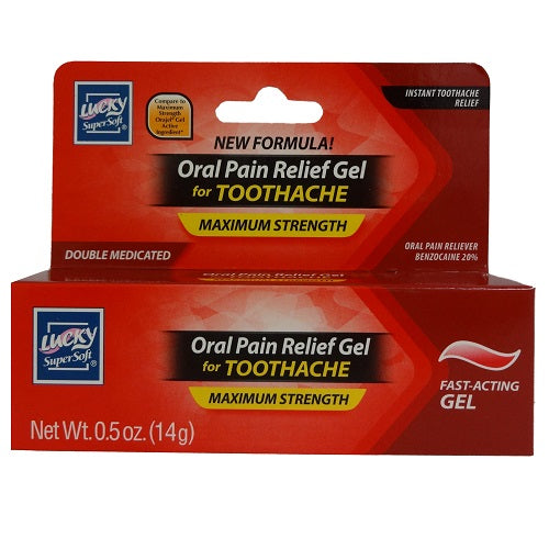 lucky oral pain relief gel 0.5oz -- 24 per case