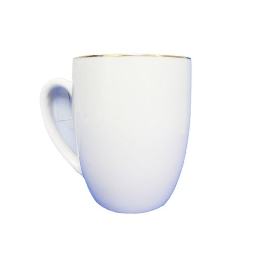 coffee mug 14oz white gold rim -- 36 per case