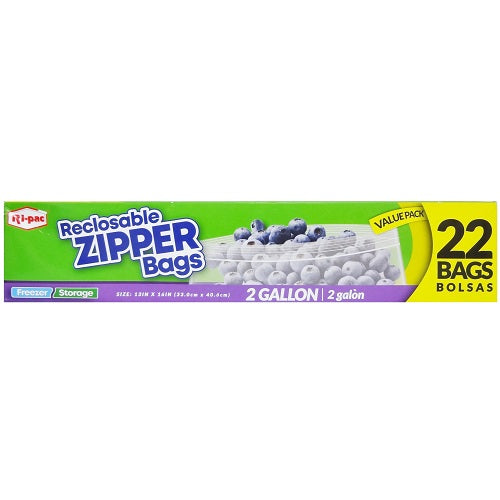 ri- pac zipper bags 2 gl 22ct -- 24 per case