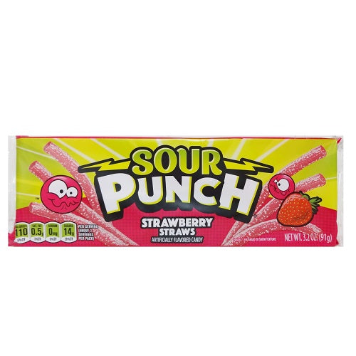 sour punch straws 3.2oz strwbry king -- 24 per case