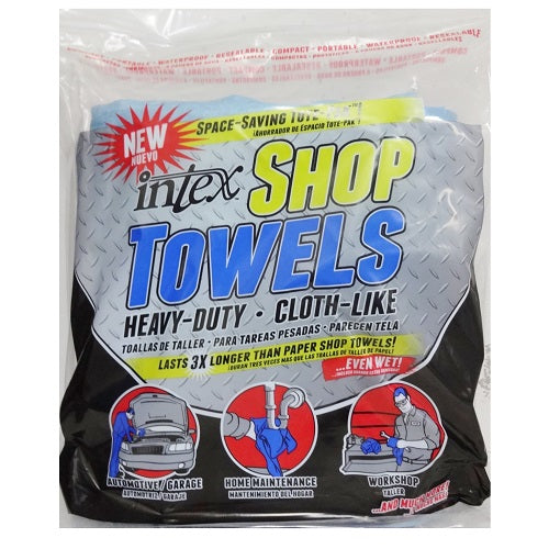intex shop towels hd 200ct blue -- 8 per case