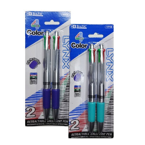 pens 1.0mm 2pk 4- colors -- 24 per box