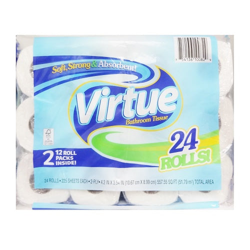 virtue bath tissue 12pk 225ct regular -- 2 per case