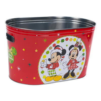 mickey and minnie christmas oval party tub- large -- 6 per case