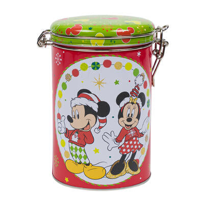 mickey and minnie christmas round canister -- 12 per case