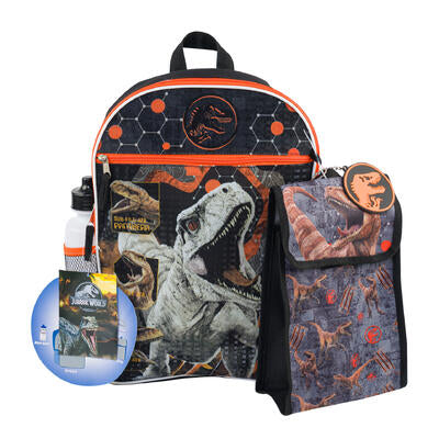 jurassic park 5pc backpack set- 16 -- 12 per case