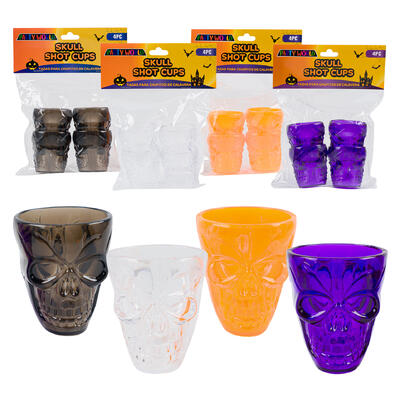 halloween 4pc ghostface shot cups- 1.8oz -- 48 per case