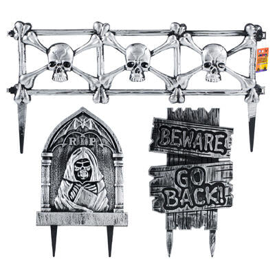 halloween gravestone lawn decor- 3 assortments -- 24 per case