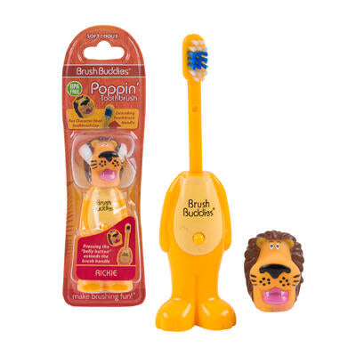 brush buddies poppin lion toothbrush -- 24 per case