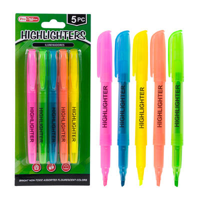 proffice 5pc highlighter marker- assorted colors -- 48 per case