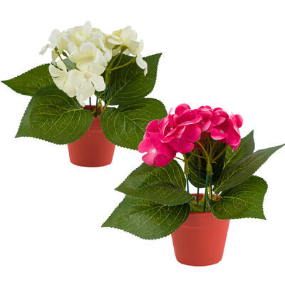 hydrangea artificial plant- 7 - 2 assorted colors -- 12 per box