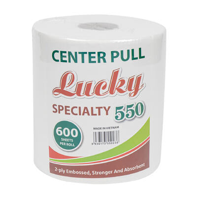 lucky center pull 600ct paper towel -- 6 per case