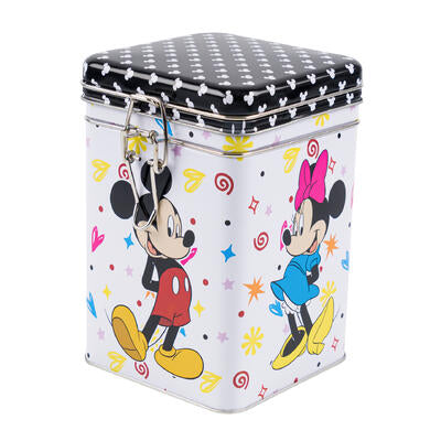 mickey and minnie square canister- w lock top -- 12 per case