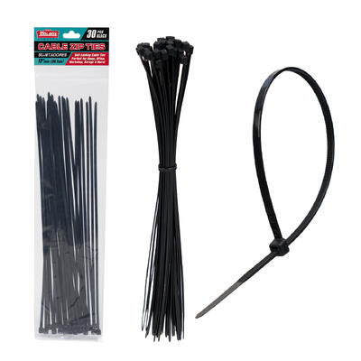 toolbox 30pc cable ties- 12 - black -- 72 per case