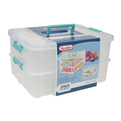 14-inch sterilite 2- layer handle box -- 4 per case