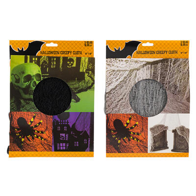 halloween creepy cloth decor- 60 l- 2 assortments -- 72 per case