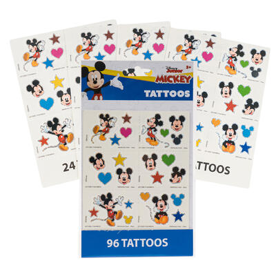 mickey mouse 4 sheet 96pc tattoo set -- 48 per case