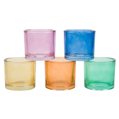 glass candle holder- 3.3 h- 5 assorted colors -- 36 per case