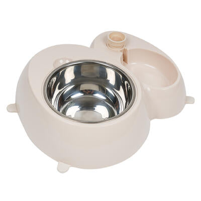 pet 2 section feeder- beige -- 10 per case