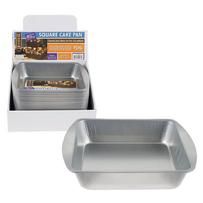 square tin baking pan- 9.5 - silver -- 36 per case