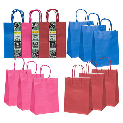 kraft gift bag 3pc med everyda -- 48 per case