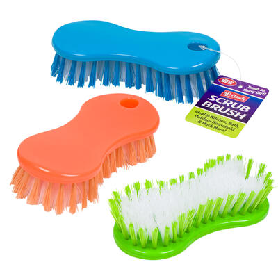 scrub brush 6 plastic orange g -- 30 per case