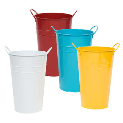 planter 9 tall w hndl metal 4a -- 12 per case