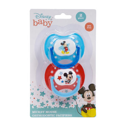 pacifier 2pk mickeymouse red b -- 48 per case